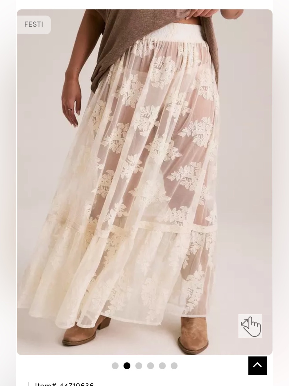 Torrid Festi Cream Maxi Lace Skirt NWT 0X - Picture 5 of 7